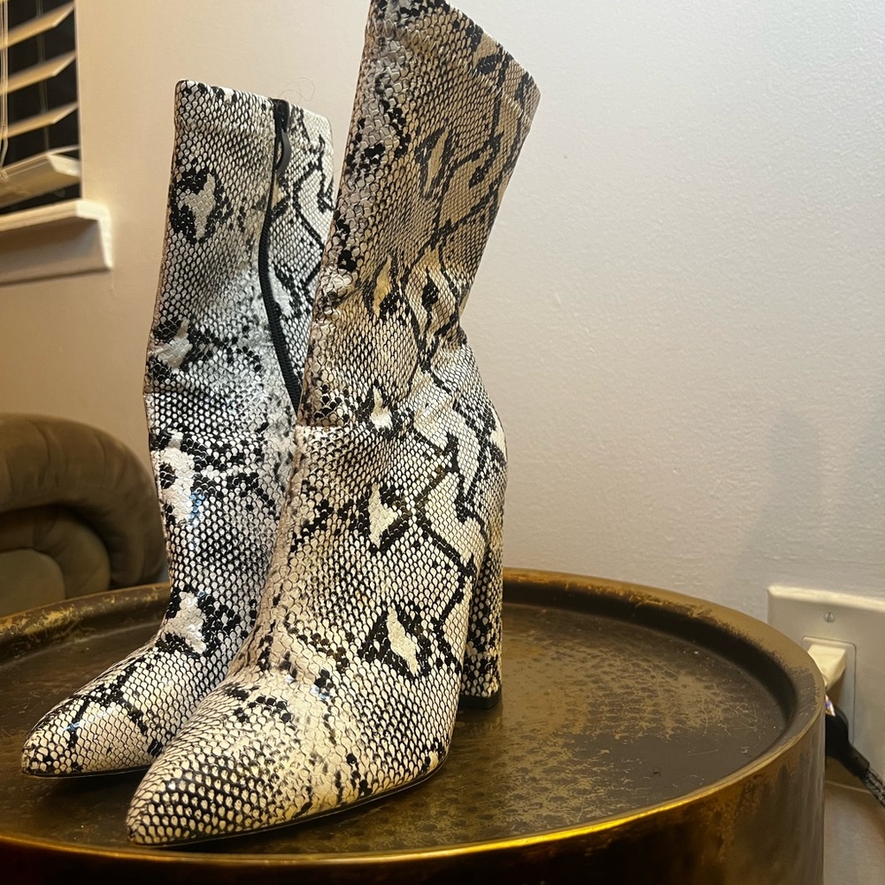 Snake skin booties